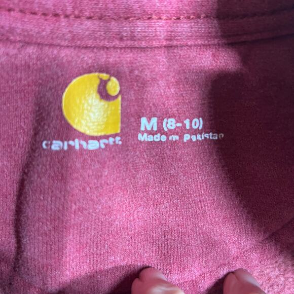 Carhartt Jacket Terra Cotta Pink Mock Neck Zip Sweat Comfy Casual Fall Knit M - Picture 7 of 10
